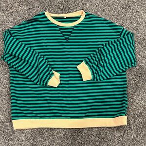 Striped Green and Navy Women’s Sweater